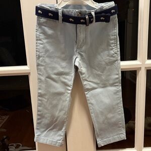 Polo Ralph Lauren Kids Light Blue Pants with Navy Belt